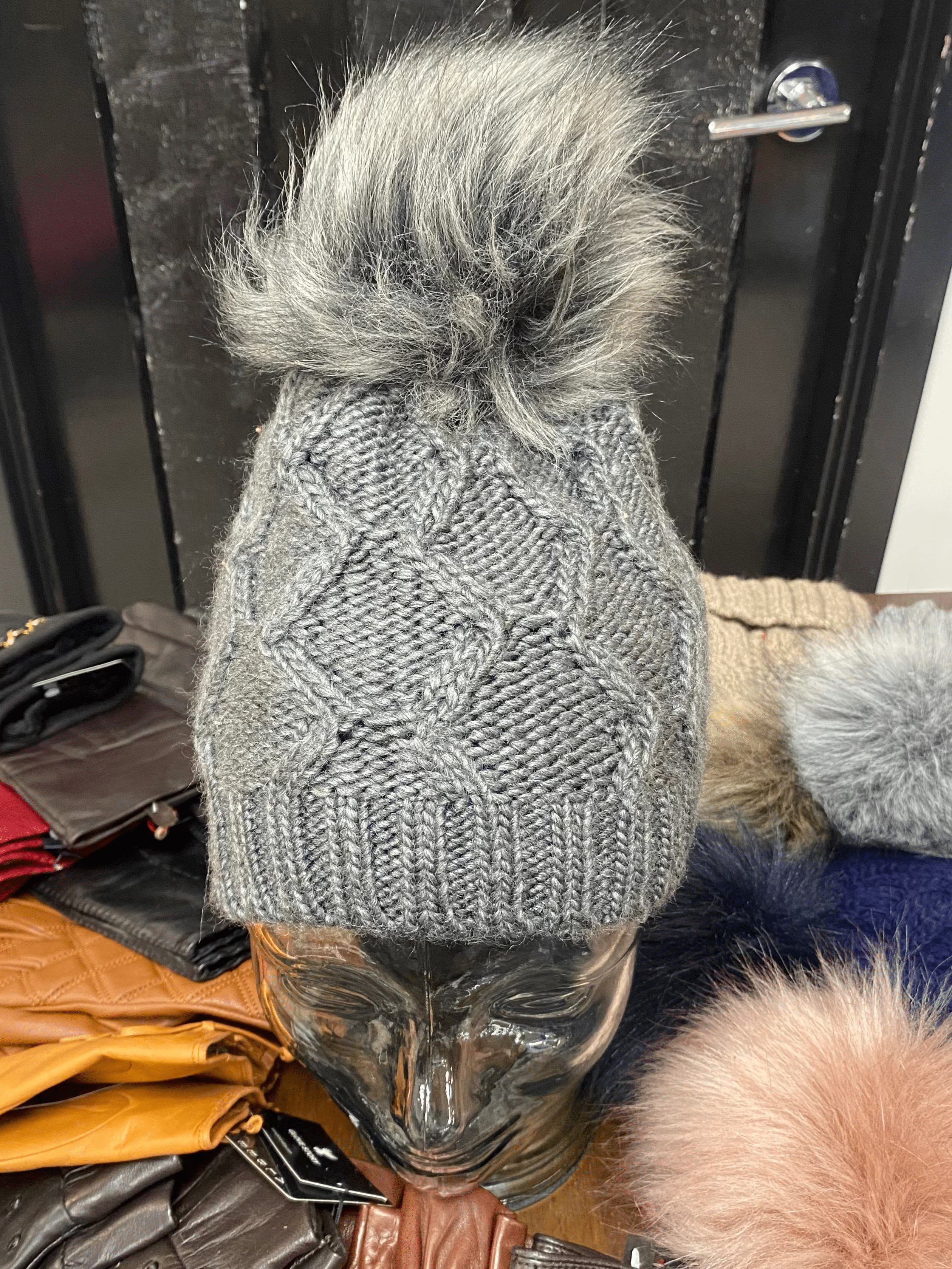 Cozy Knit Fleece Lined Pom Pom Winter Beanie Hat for Women - Warm Soft Cuffed Knit Hat for Cold Weather, Outdoor Activities & Fashion Accessories