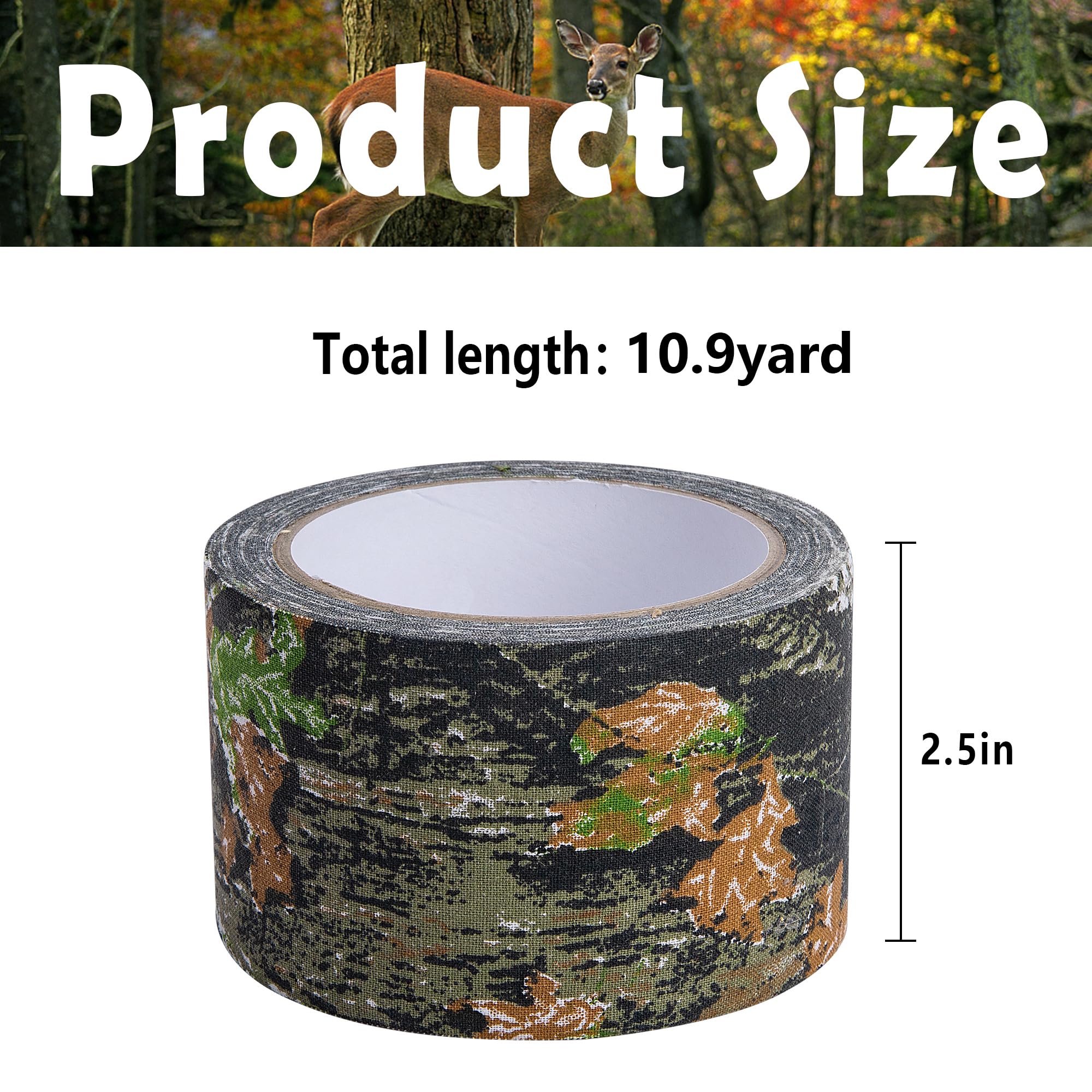 10.9 Yard Camo Stealth Silencing Tape - Premium Hunting Camouflage Wrap with Strong Adhesive for Outdoor Gear | Perfect for Hunting, Camping, Tactical & Survival Equipment