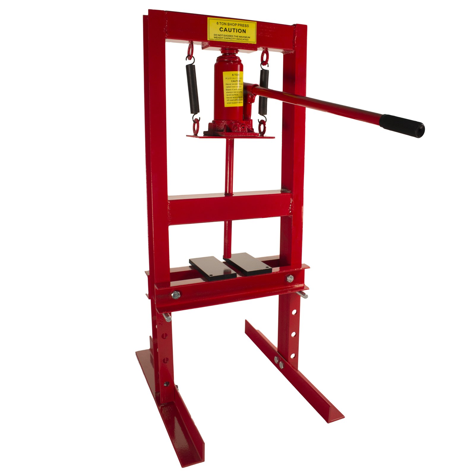 6-Ton Hydraulic Shop Press with Steel Plates - Heavy Duty H-Frame Bench Press for Metalworking, Automotive Repair & DIY Projects