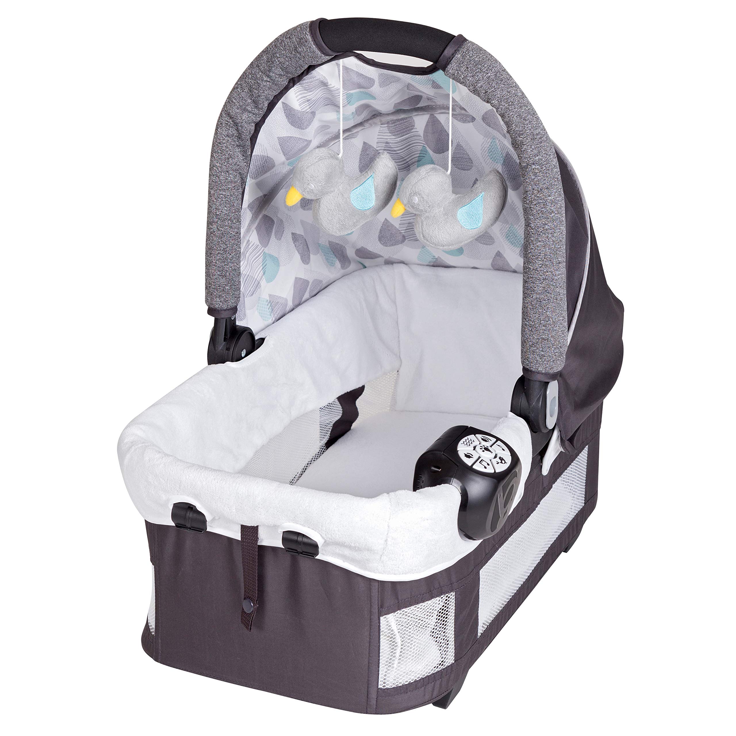 Baby Trend Go Lite Twins Nursery Center - Lightweight Double Baby Bassinet with Canopy, Drip Drop Blue | Perfect for Newborns & Twins, Ideal for Home, Nursery, or Travel