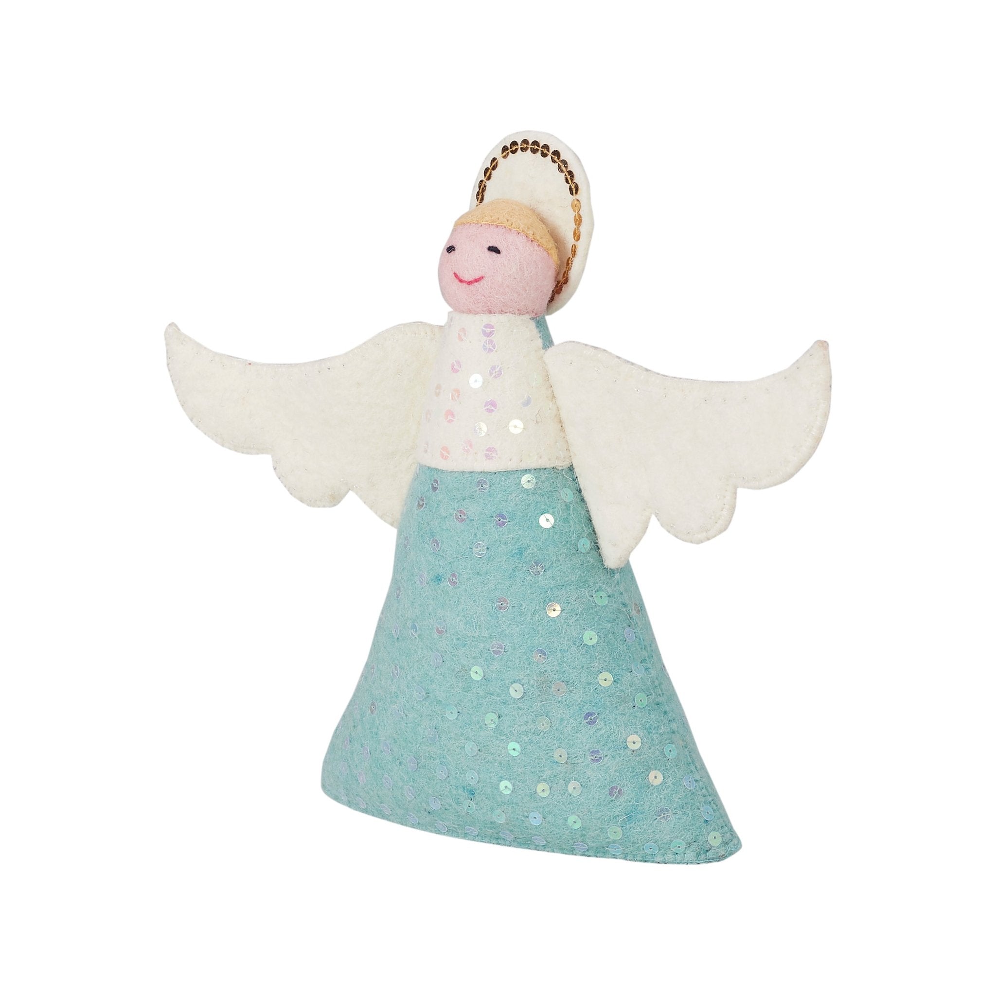 Blue Angel Christmas Tree Topper - Elegant Holiday Decor for Xmas Tree, Home, Party & Church Decorations