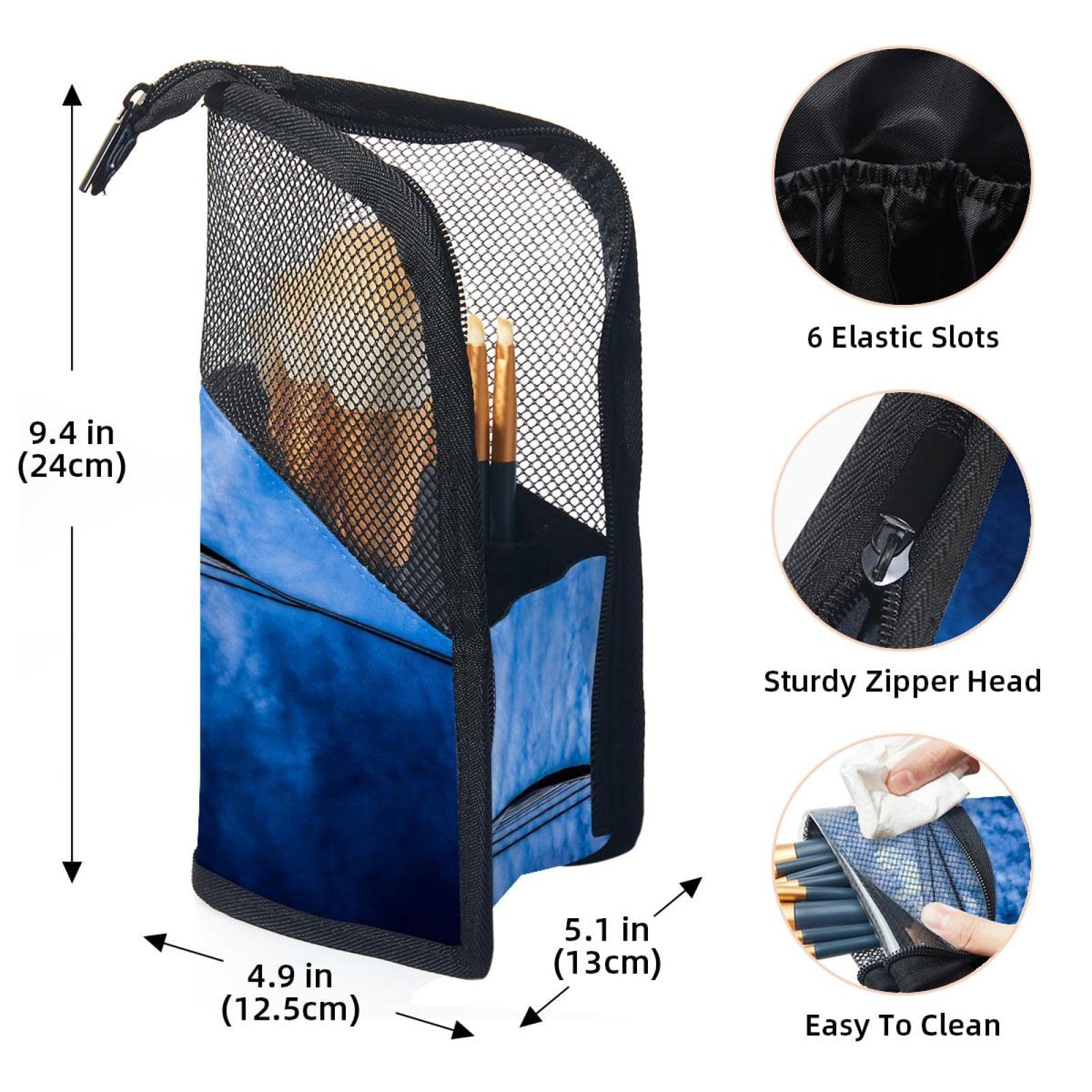 12-Piece Makeup Brush Organizer Bag with Water Wave Texture - Portable Travel Brush Holder Case for Professional & Home Makeup Artists (Ideal for Travel, Salon & Daily Makeup Storage)