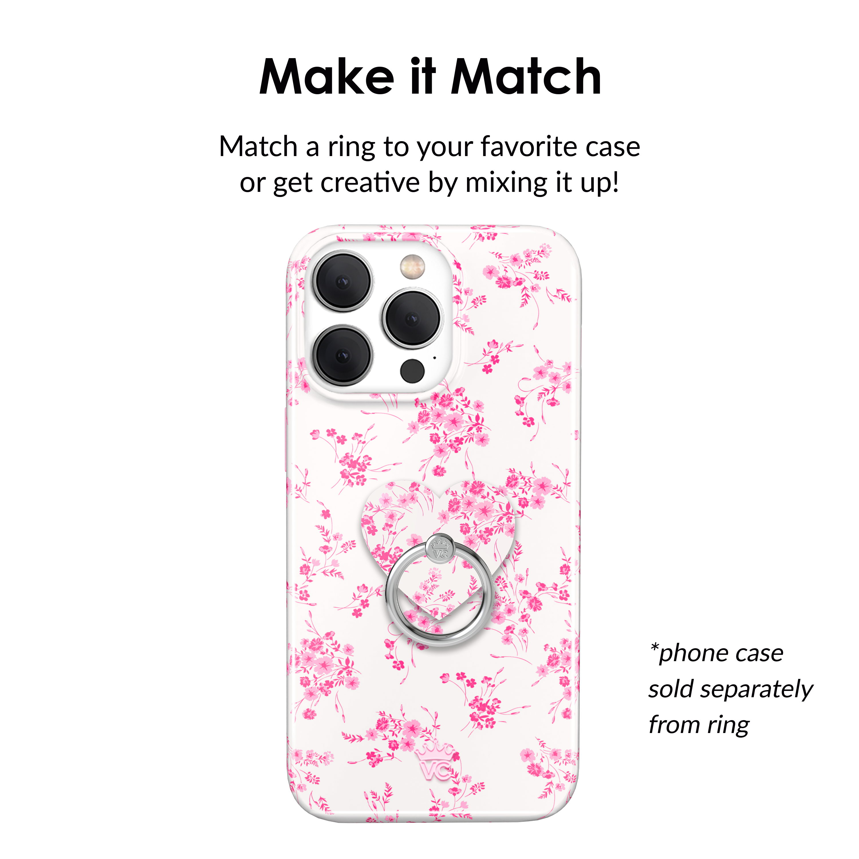 French Rose Floral Phone Ring Holder - Elegant Grip Stand for Smartphones - Perfect for Selfies, Videos & Hands-Free Use at Home, Office or Travel