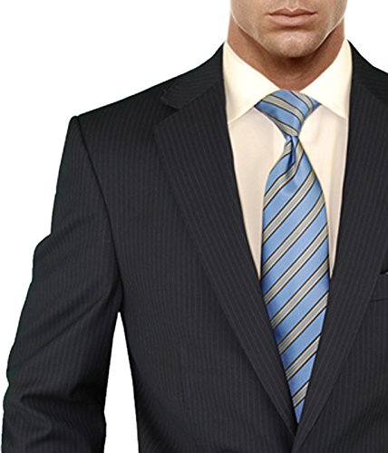 Salvatore Exte Men's Modern Two-Button Slim Fit Suit Set - Striped Business Suit Jacket & Dress Pants | Perfect for Weddings, Office & Formal Events
