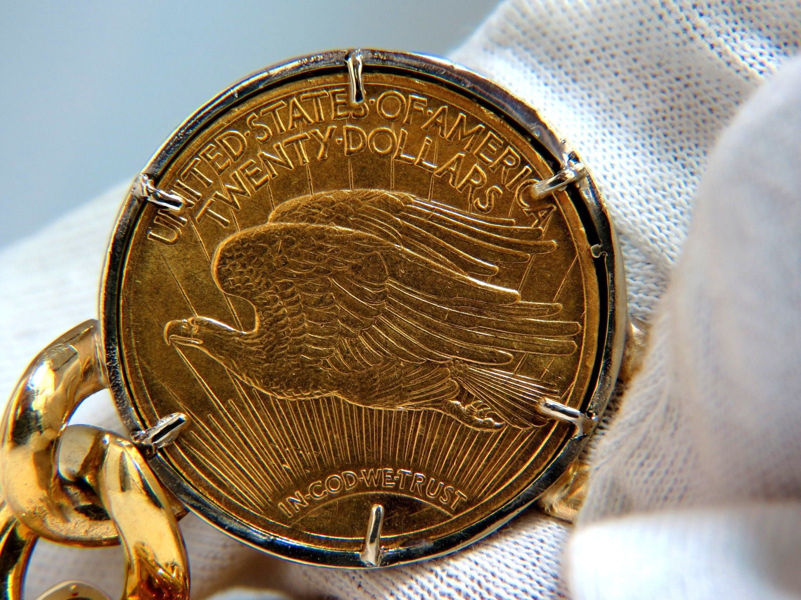 1908 Liberty Fine Gold Coin 2.00ct Diamond Cuban Link Necklace for Men - Luxury Vintage Jewelry Gift for Anniversary, Birthday & Special Occasions