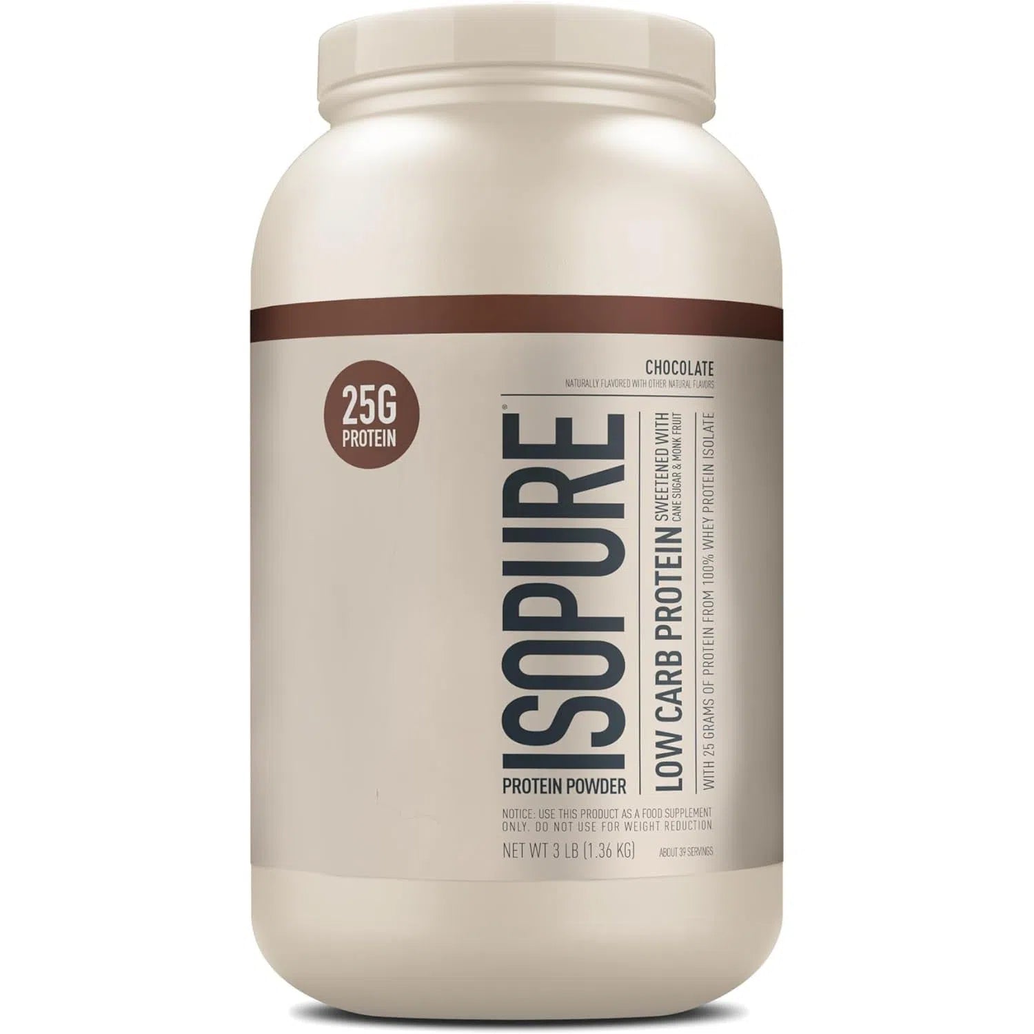 Isopure Low Carb Protein Powder - Natural Flavor | Keto Friendly Whey Protein Isolate for Weight Loss & Muscle Building | Perfect for Post-Workout Recovery & Healthy Lifestyle