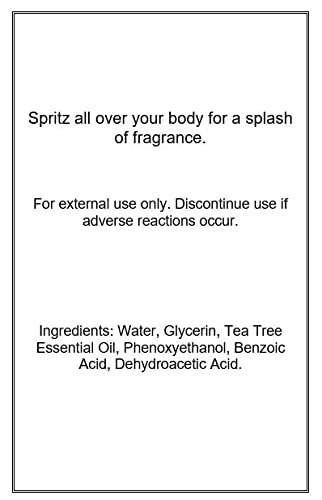 Tea Tree Essential Oil Body Spray for Women & Men - 4 oz Long Lasting Perfume with Clean, Gentle Fragrance - Refreshing Cologne for Daily Use, Aromatherapy, Yoga & Relaxation