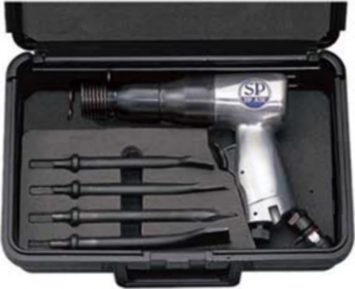 SP Air Air Hammer Kit (SP-1410K) - Professional Pneumatic Chisel Tool for Metalworking, Auto Body Repair & Demolition - Heavy Duty Air Hammer with 6 Chisels & Case - Perfect for Mechanics, Welders & DIY Projects