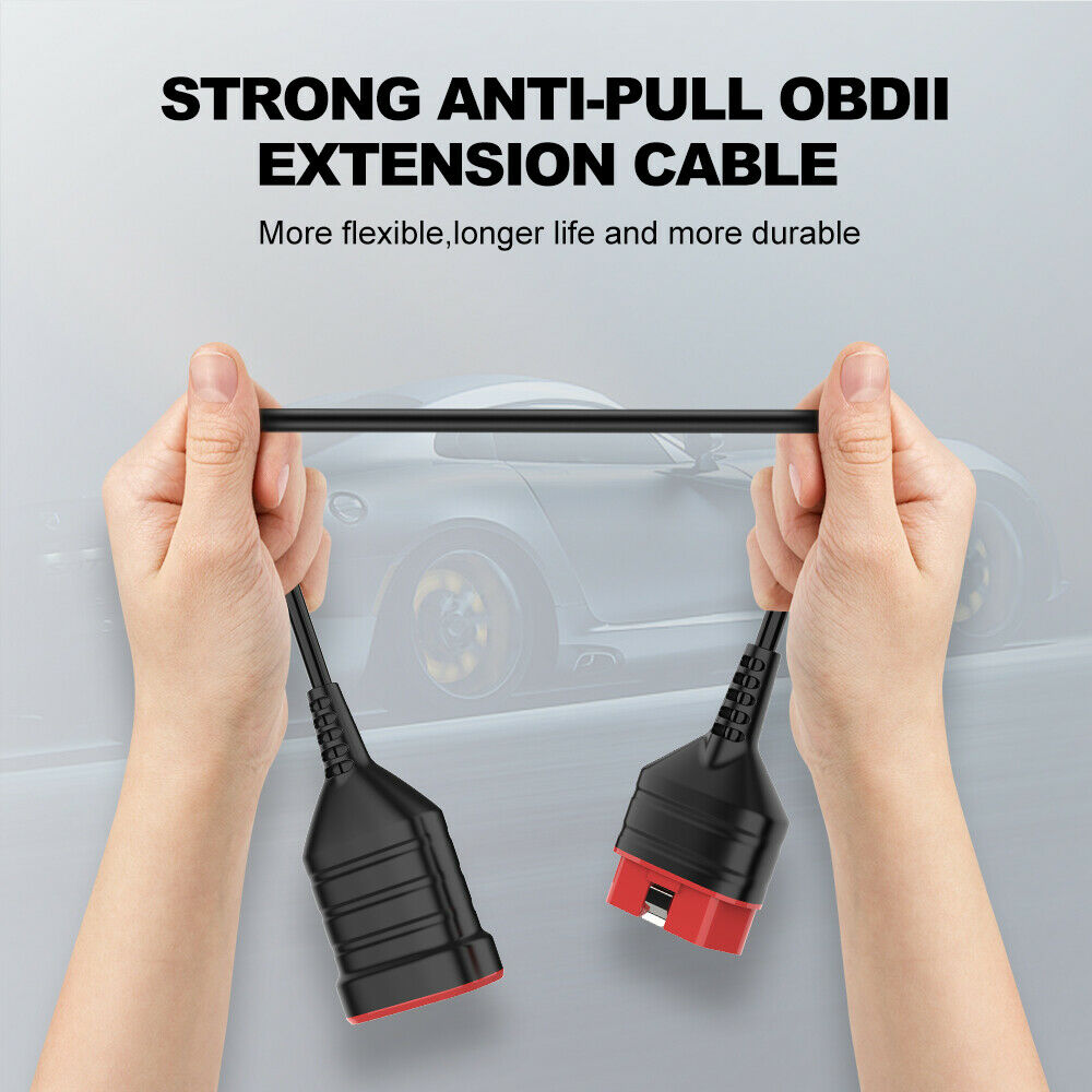 19 Inch 16 Pin OBD2 Extension Cable - Heavy Duty Diagnostic Scanner Adapter for Car, Truck & SUV - Compatible with Autel, Launch, Snap-on Code Readers (Workshop & Home Use)