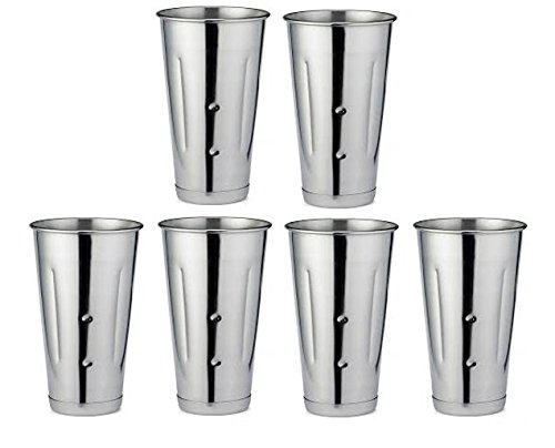 Dynore Set of 6 Long Lassi Glasses - Traditional Indian Malt Cups for Mango Lassi, Milkshakes & Smoothies - Perfect for Indian Restaurants, Home Entertaining & Gift Giving
