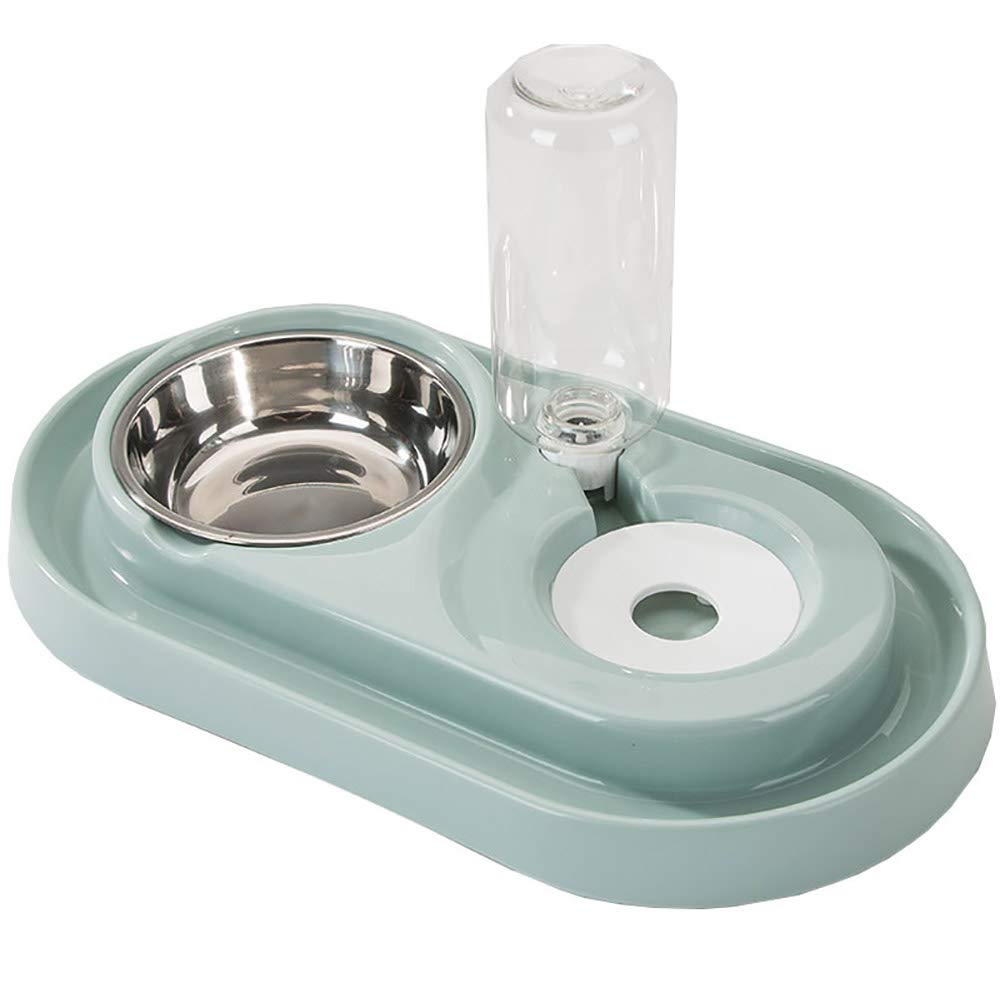 Raised Double Pet Bowls Set with Automatic Water Dispenser - Stainless Steel No-Spill Food & Water Feeder for Dogs, Cats, Puppies, Kittens & Rabbits - Perfect for Home, Travel, and Outdoor Use