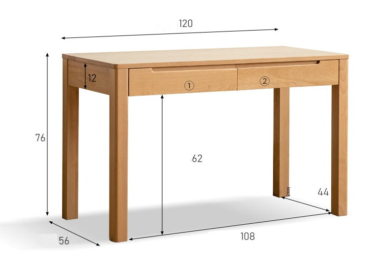Premium Solid Wood Office Desk - Oak & Beech - Modern Home Office Furniture for Remote Work & Study