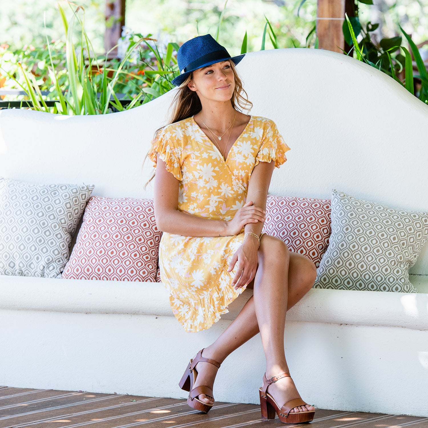 Carkella Del Mar Trilby Hat for Men - Navy Blue Mixed Fabric Summer Fedora - Perfect for Beach, Outdoor & Casual Wear