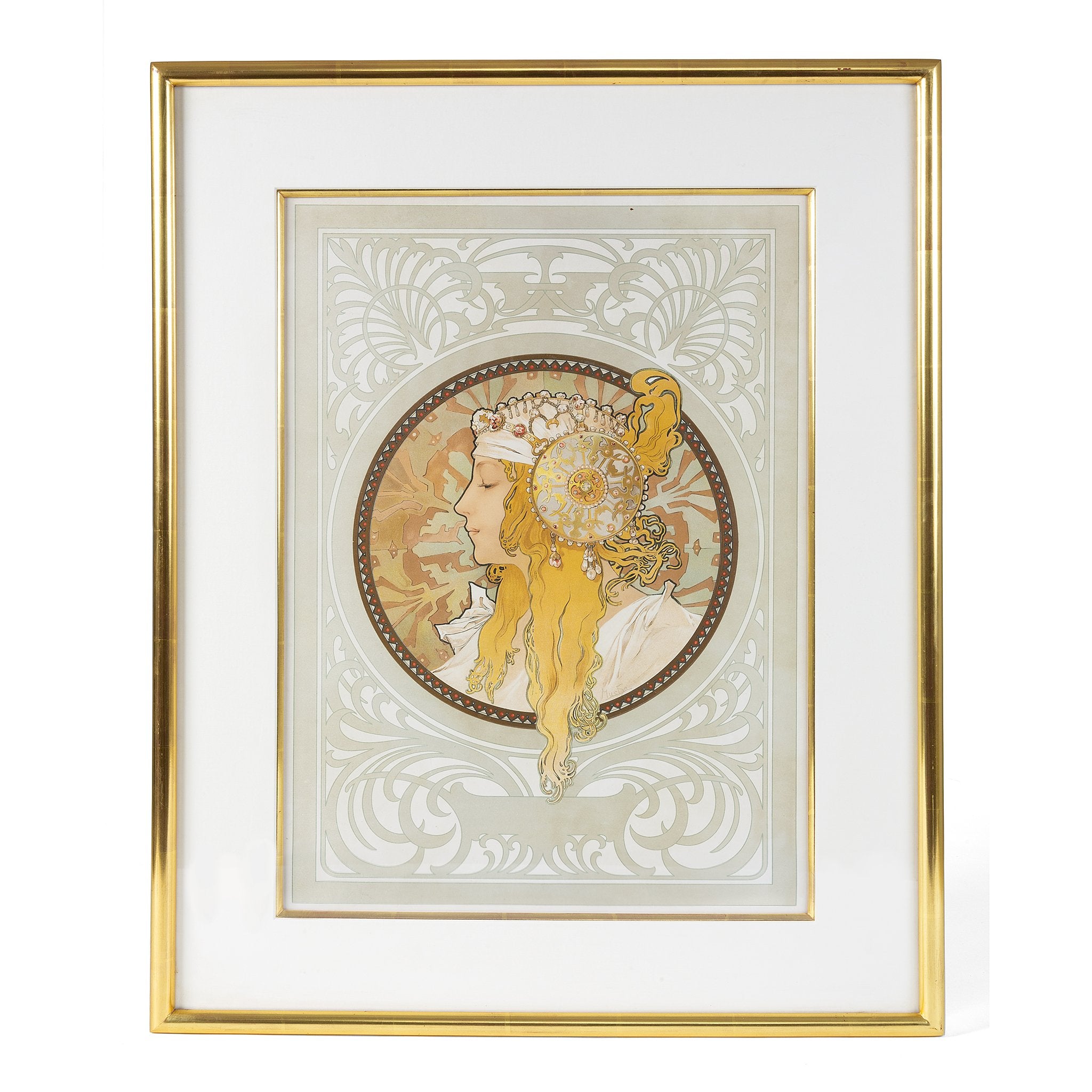 Alphonse Mucha Byzantine Heads Lithographs - Pair of Art Nouveau Prints for Home & Office Decor