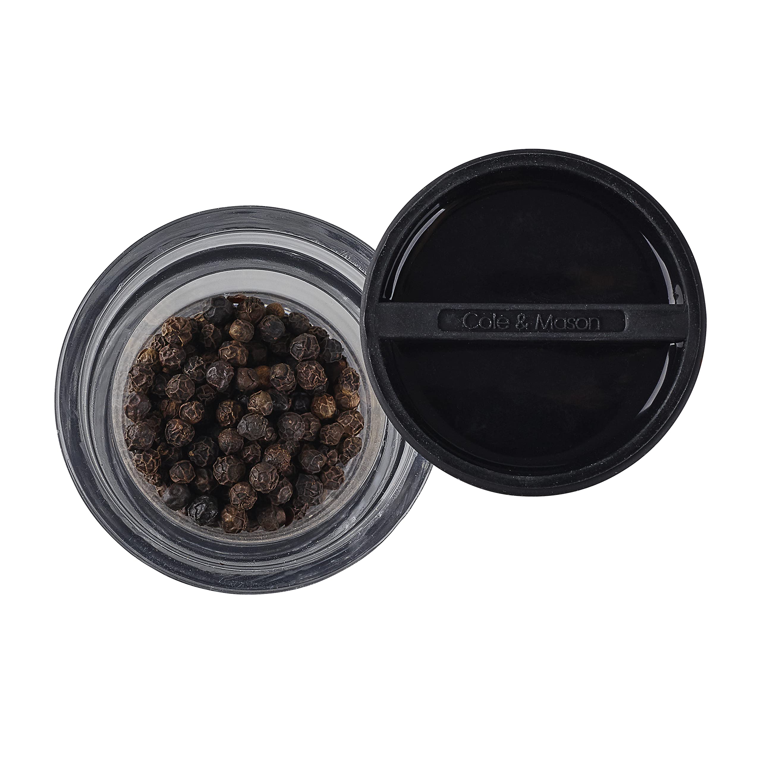 Cole & Mason H581580 Flip 180 Black Salt and Pepper Mill Set - Classic Inverta Acrylic Grinders (154mm) - Premium Kitchen Gift for Cooking & Dining