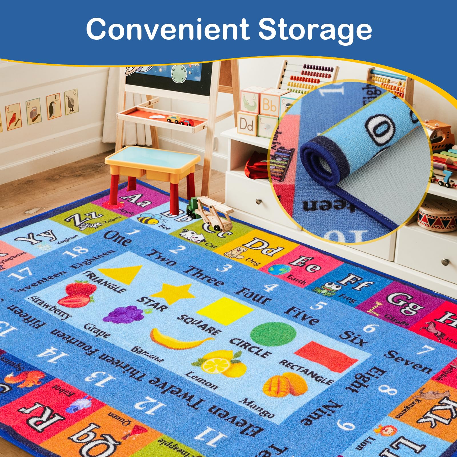 PCSWEET HOME Kids ABC Play Rug - Large 4'11