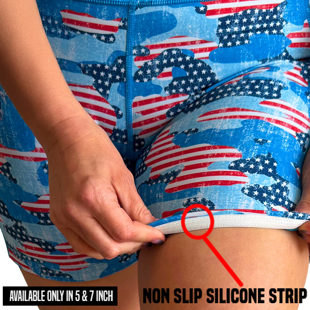 Camo Flag Print Shorts for Men - Comfortable & Stylish Outdoor Activewear | Perfect for Hiking, Gym, and Casual Wear