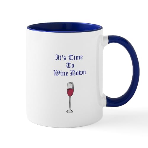 White/Navy Inside - Wine Down Mug