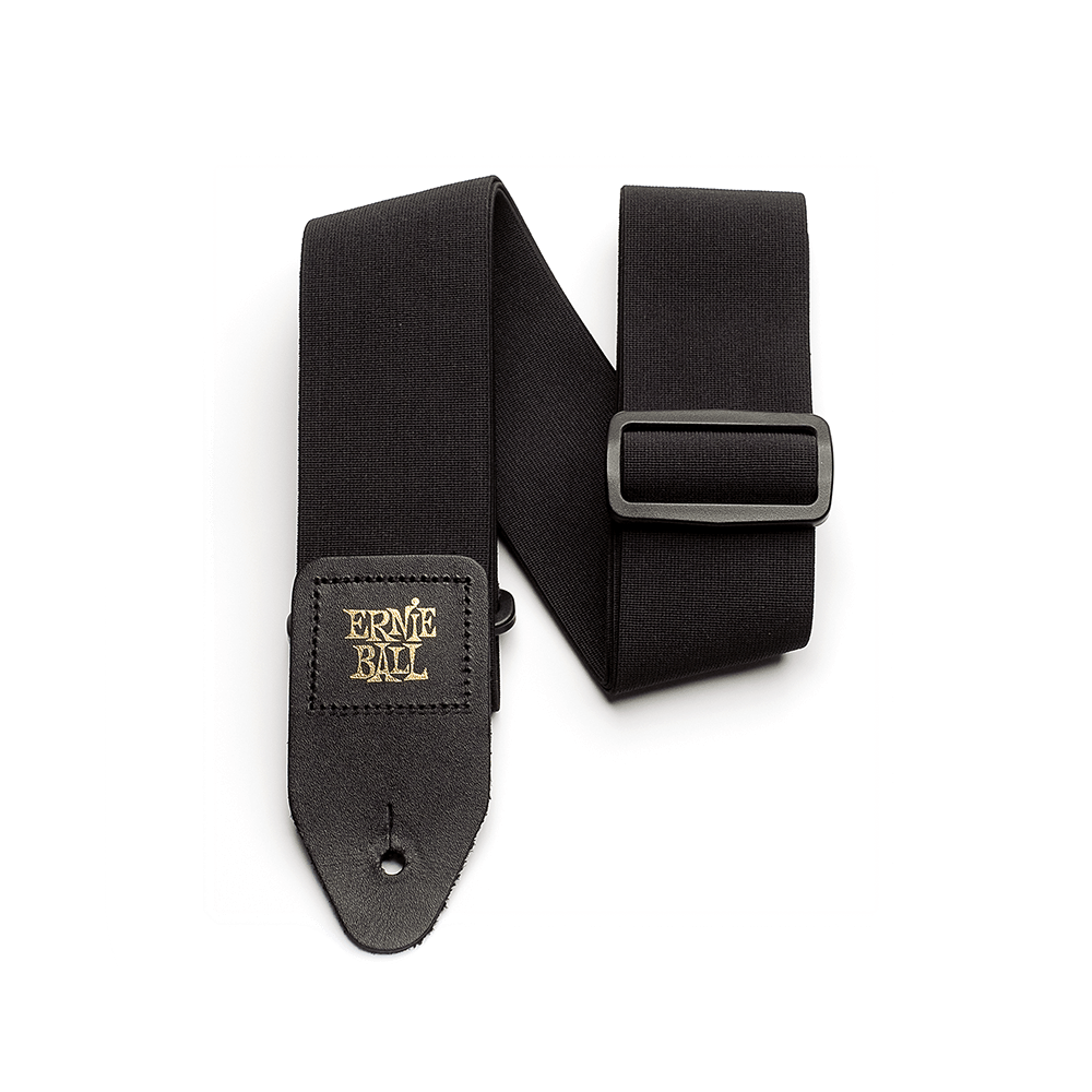Ernie Ball Stretch Comfort Guitar Strap - Black | Adjustable & Padded for Electric & Acoustic Guitars | Perfect for Live Performances & Studio Sessions