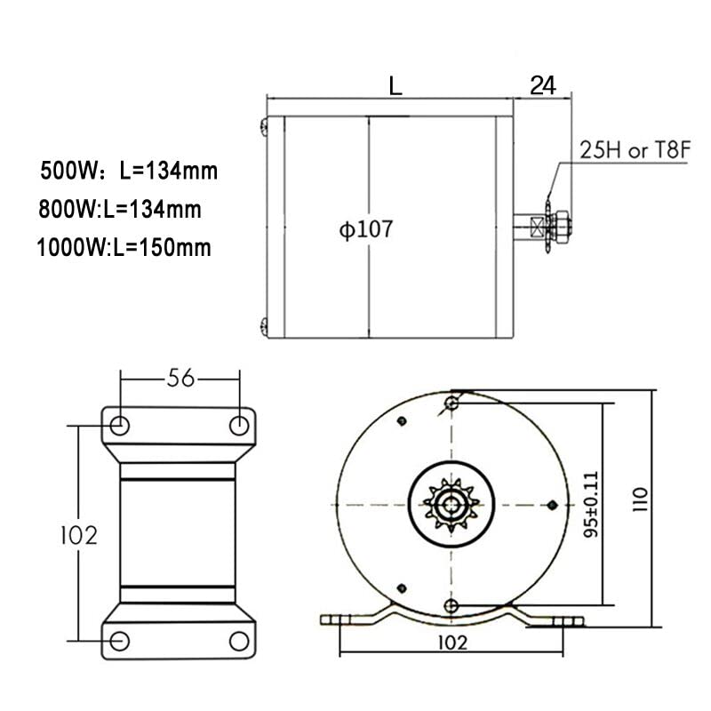 36V 1000W MY1020 Brushed DC Electric Motor - High Power 3000 RPM for Electric Scooters, Go Karts & E-Bikes | Perfect for DIY Electric Vehicle Upgrades & Replacement Parts