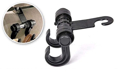 Car SUV Back Seat Headrest Hanger Storage Hooks - 2 Pack Black Multi-Function Mini Hooks (12cm) for Purse, Handbag, Grocery Bags & Organizing - Perfect for Road Trips, Shopping & Daily Commute
