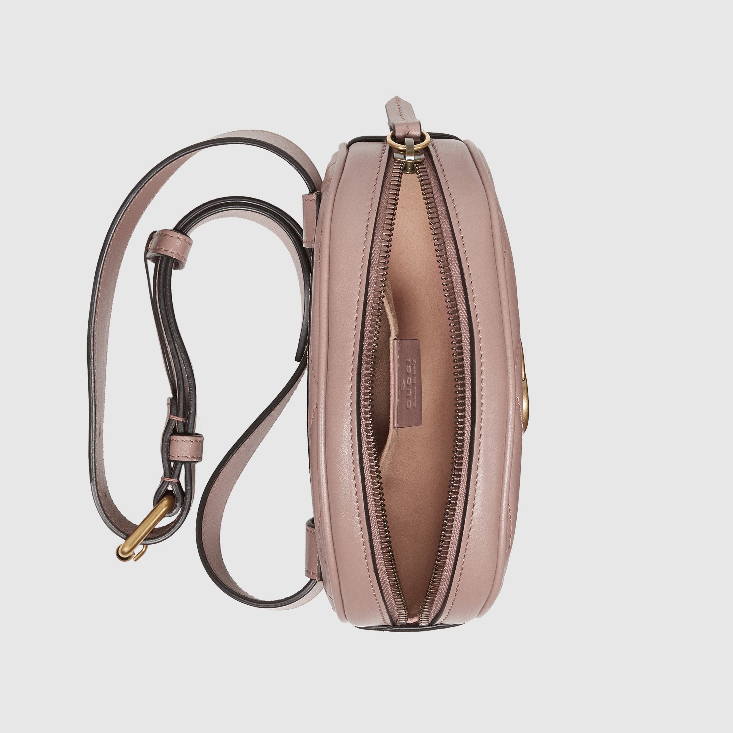 Gucci GG Marmont Matelassé Leather Belt Bag in Pink - Stylish Crossbody Fanny Pack for Women, Perfect for Travel, Concerts & Everyday Use