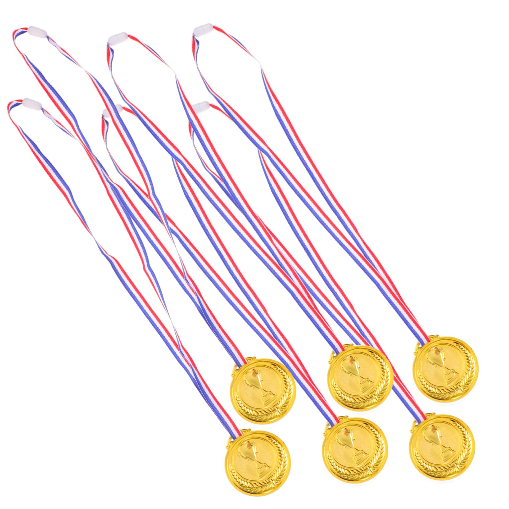 Milisten 6-Piece Kids' Plastic Gold Medals Set - Reusable Children's Award Toys for Sports Day, Birthday Parties & School Achievements
