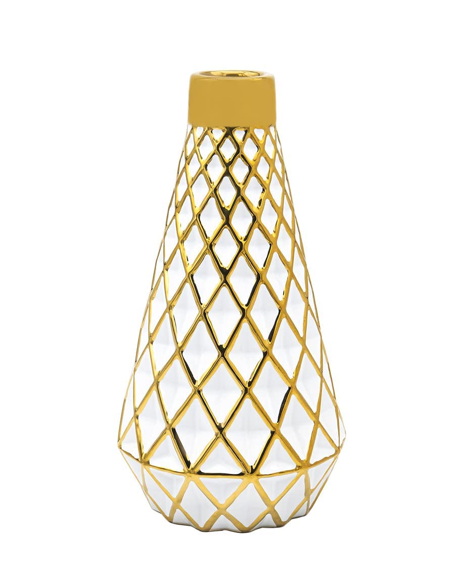Godinger Aurora Gold Cut Flower Vase - Large Decorative Vase for Living Room, Dining Room & Office Decor - Perfect for Home Centerpieces, Wedding Decorations and Gift Giving