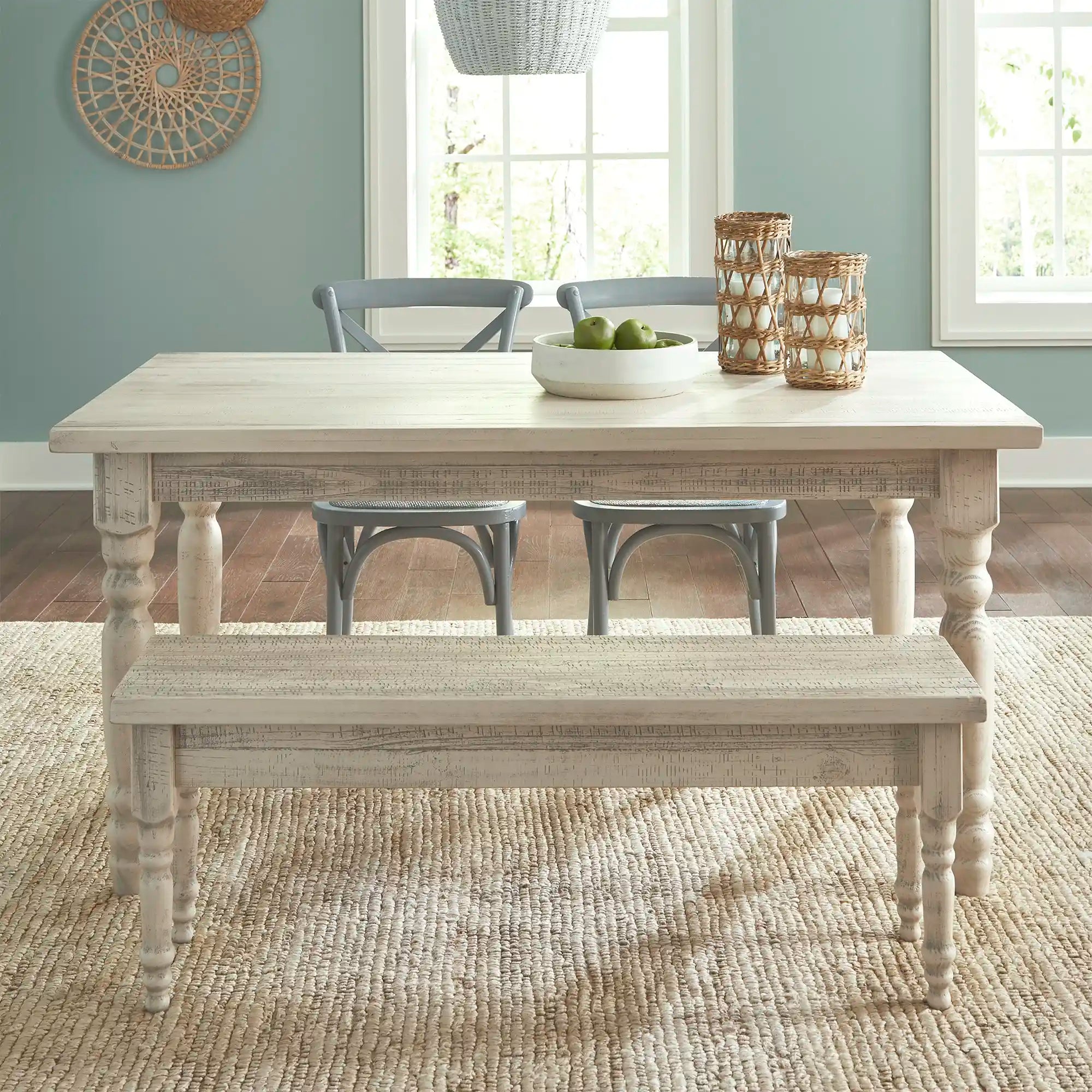 Valerie Original Modern Dining Table Set - Solid Wood Kitchen Table for 6 - Perfect for Family Dinners & Entertaining Guests