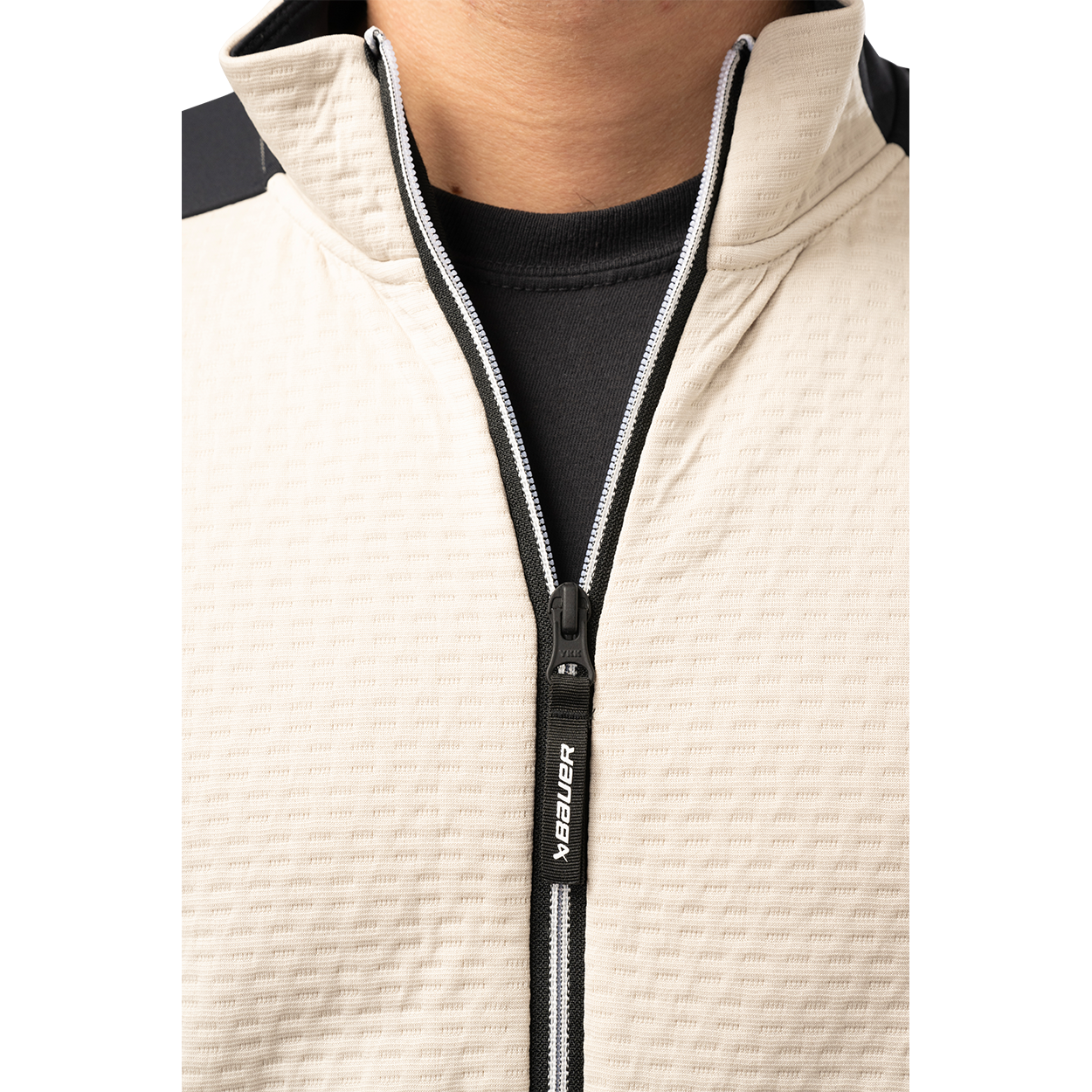 Bauer FLC Textured Full Zip Senior Hockey Jacket - Lightweight & Durable for On-Ice & Off-Ice Training