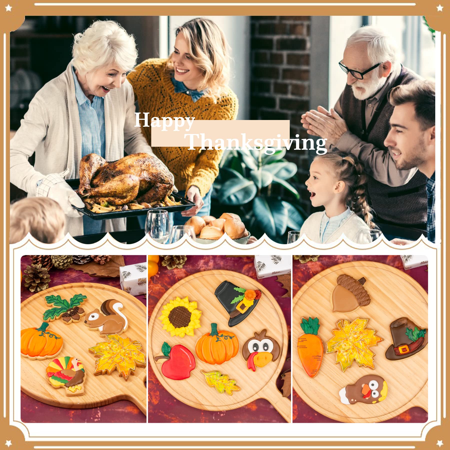 Flycalf Cookie Cutters Set with Plunger Stamps - 3.5