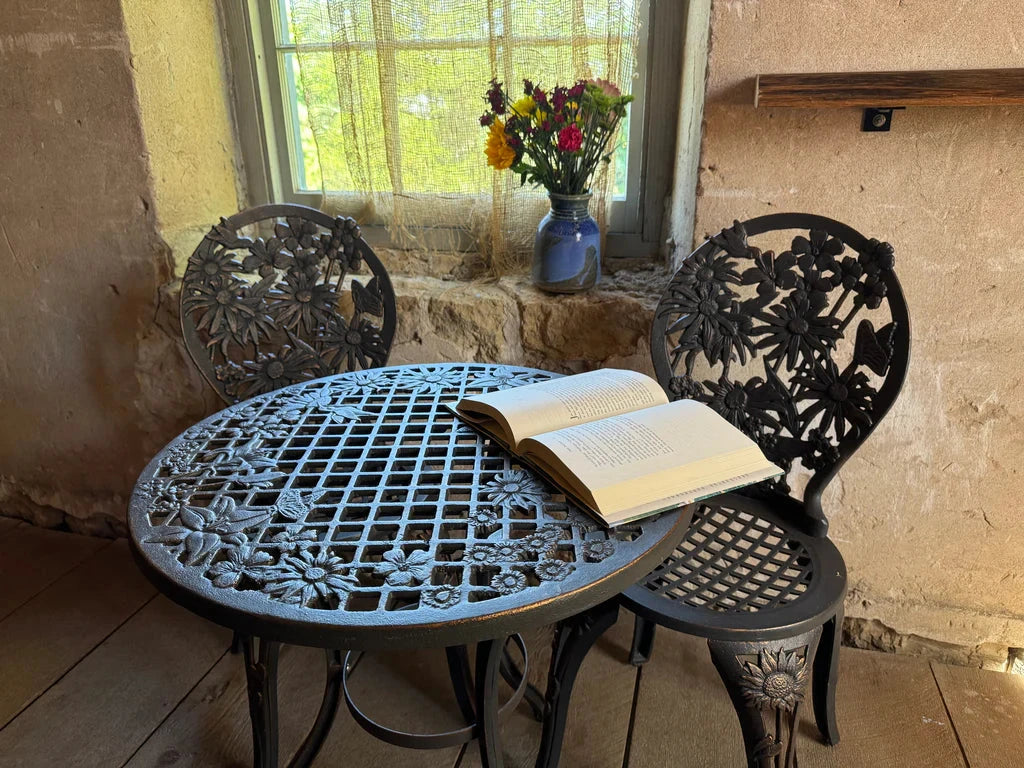 Wildflower Bistro Set - Outdoor Patio Dining Table and Chairs for Garden, Balcony & Backyard | Perfect for Small Space Entertaining
