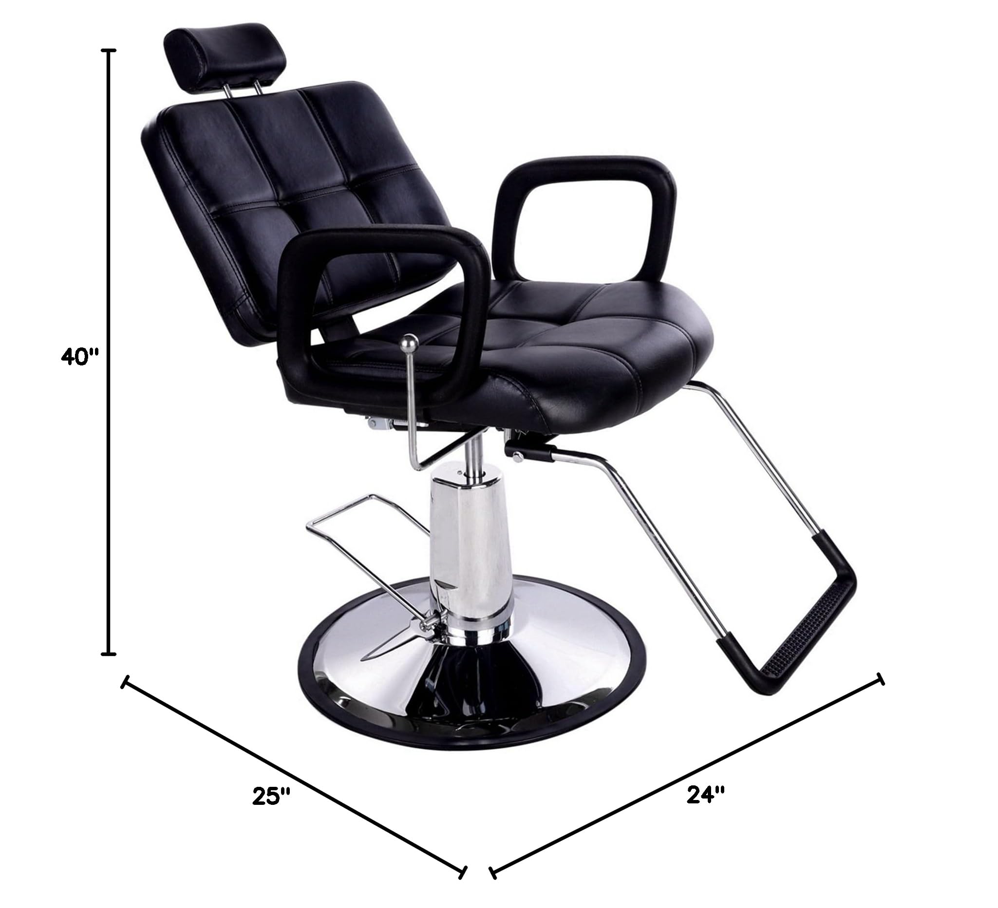 Professional Hydraulic Barber Chair - 360° Swivel Salon Styling Chair with Adjustable Headrest & Reclining Back | Perfect for Hair Salons, Barbershops & Home Use