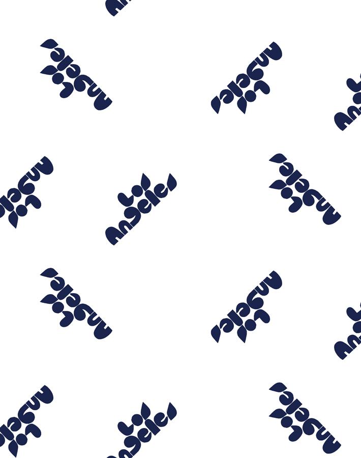 Clare V. Los Angeles Navy & White Wallpaper - Premium Peel & Stick Wallpaper for Bedroom, Living Room, and Office Decor