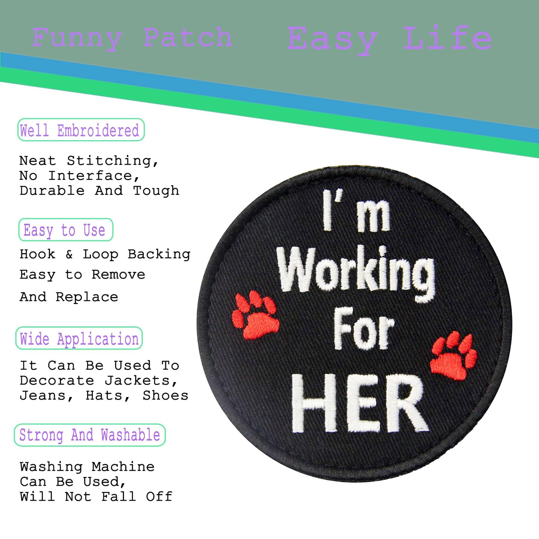 Service Dog Embroidered Patch - Hook & Loop Embroidered Emblem for Tactical Vests, Collars & Harnesses | Durable Working Dog Identification Badge for Training, Public Access & Service Animal Recognition