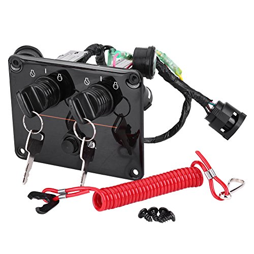 Senyar Dual Engine Key Switch Panel Assembly 6K1-82570-08-00 for Outboard Motors - Marine Boat Engine Ignition Control with Waterproof Design - Perfect for Fishing Boats, Yachts & Watercraft Accessories
