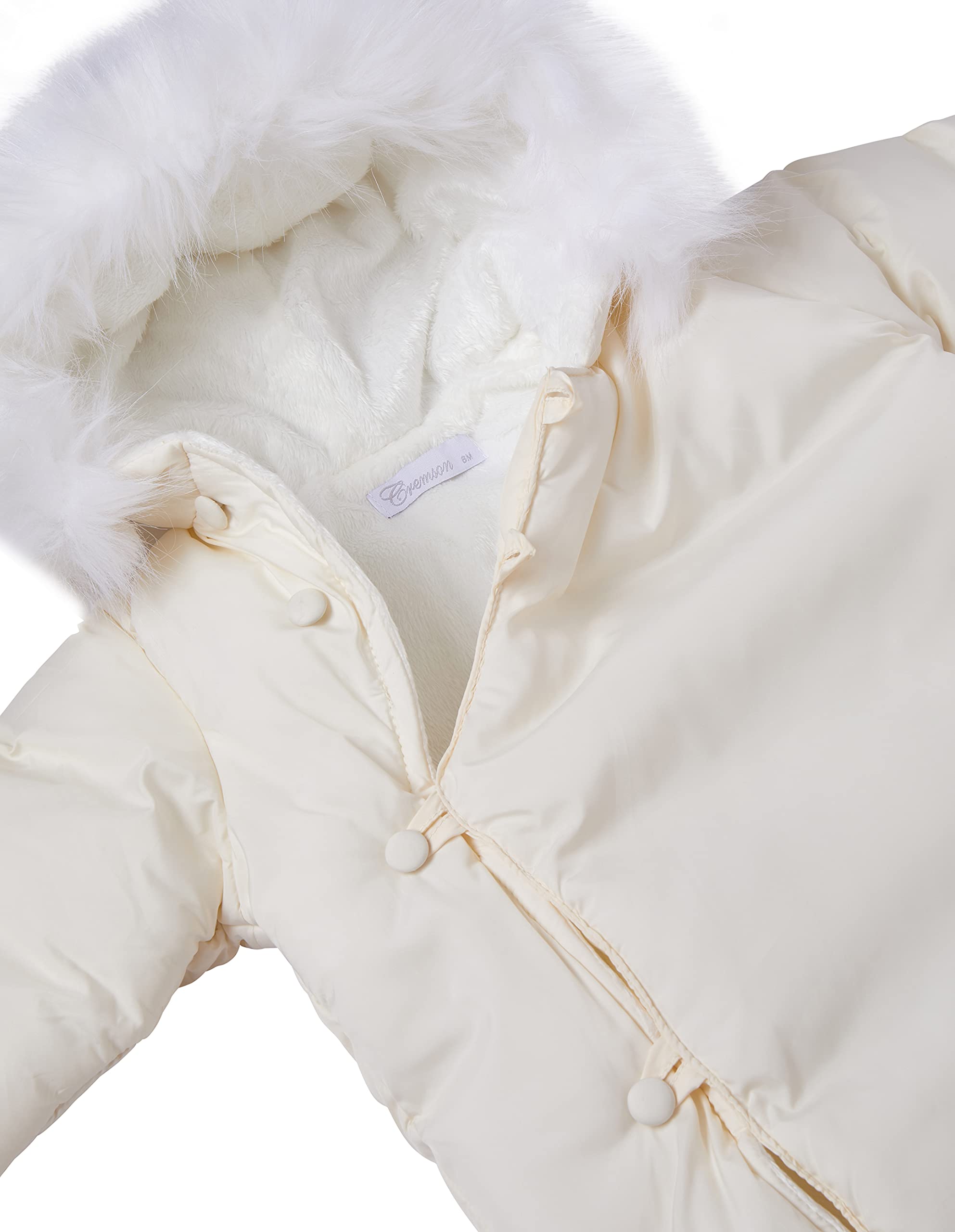 **Cream Button Puffer Snowsuit for Newborn Baby Boys & Girls (0-6 Months) - Warm Winter Bunting Bag for Pram, Stroller & Outdoor Adventures**