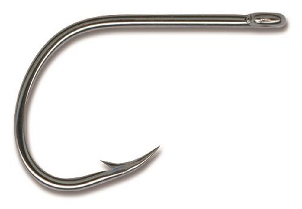 Mustad Ultra Point 2X Fine Wire Kirbed Point Big Gun Open Eye Siwash Fishing Hook - Black Nickel Finish for Saltwater & Freshwater Fishing, Surf Casting, and Fly Fishing
