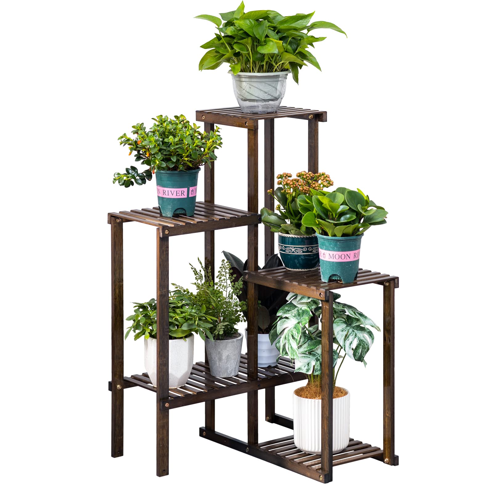 YONGZHAO 3-Tier Bamboo Corner Plant Stand - Large Indoor/Outdoor Planter Shelf for Flower Pots, Storage Organizer & Display Rack | Perfect for Patio, Balcony, Living Room & Garden Decor