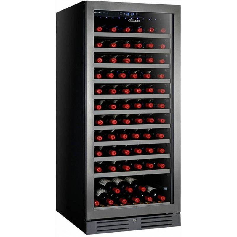 Vintec 130 Bottle Dual Zone Wine Cooler Refrigerator - Stainless Steel VWS130SSB for Home Bar, Restaurant, or Wine Cellar Storage