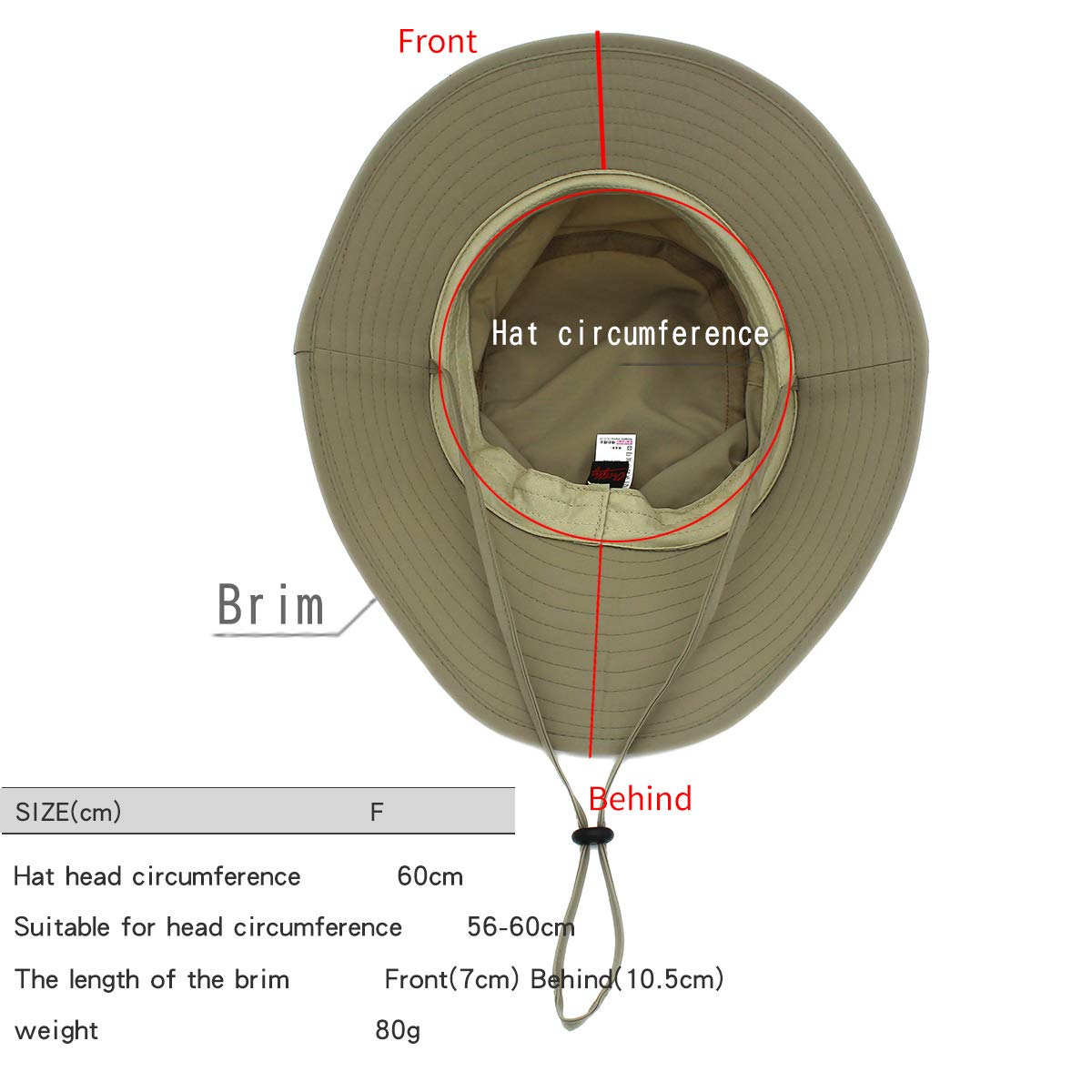 Lightweight Breathable Packable UV Protection Fishing Sun Hat for Women & Men - Adjustable Head Size, Perfect for Travel, Hiking, Camping & Outdoor Activities (Dark Khaki)