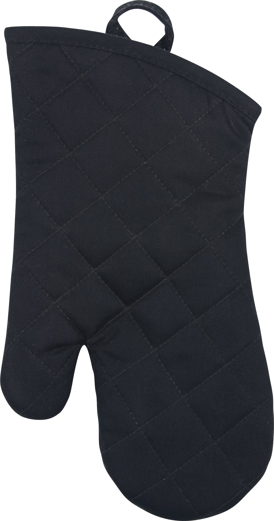 HIC Heat Resistant Solid Black Oven Mitt - Premium Kitchen Glove for Baking, Grilling & Cooking - Perfect for BBQ, Pot Handling & Hot Pans Protection