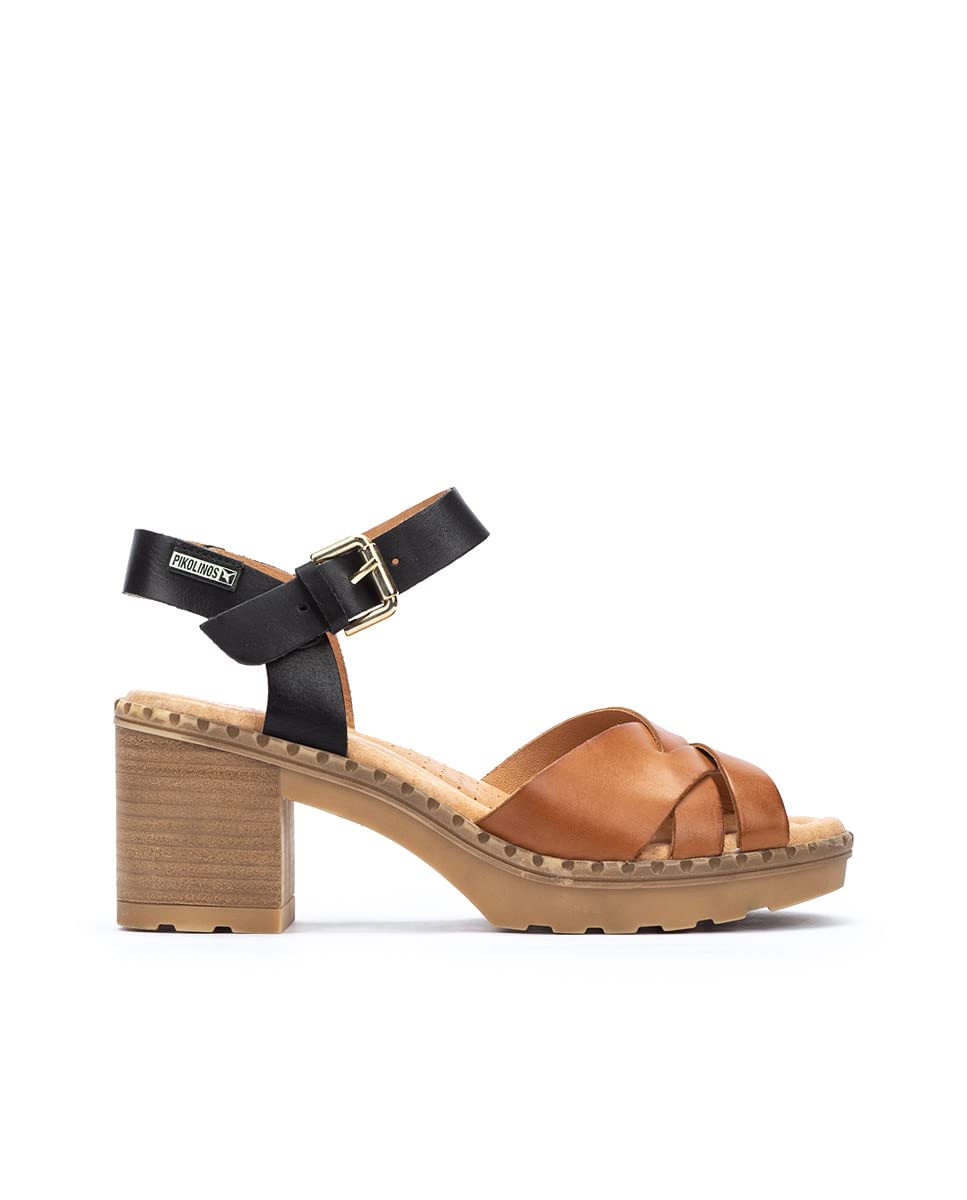 PIKOLINOS Women's Leather Heeled Sandals - Comfortable Canarias Style Dress Shoes for Weddings, Parties & Summer Outfits