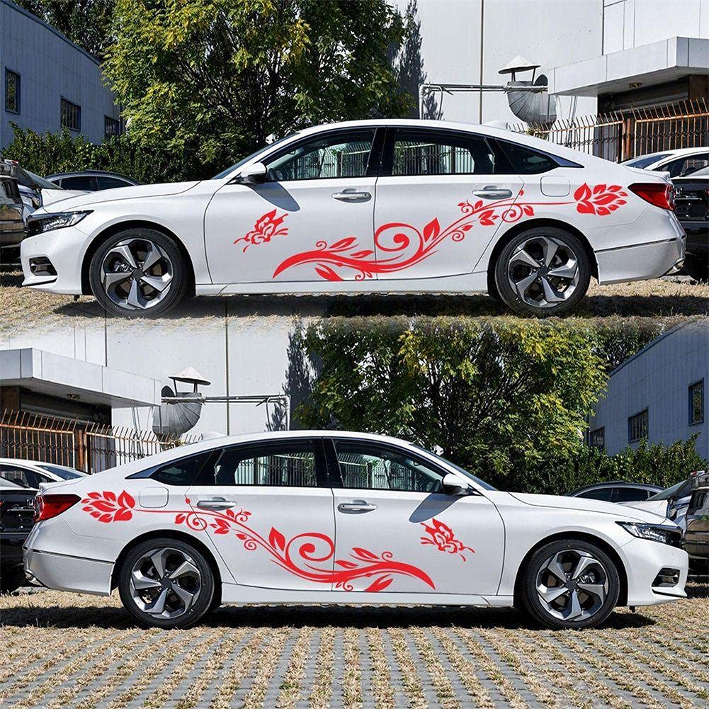 Butterfly & Floral Car Decals - Waterproof Vinyl Sticker Set for DIY Car Decoration | Universal Side Body & Hood Decals for Women - Perfect for Customizing Sedans, SUVs & Trucks