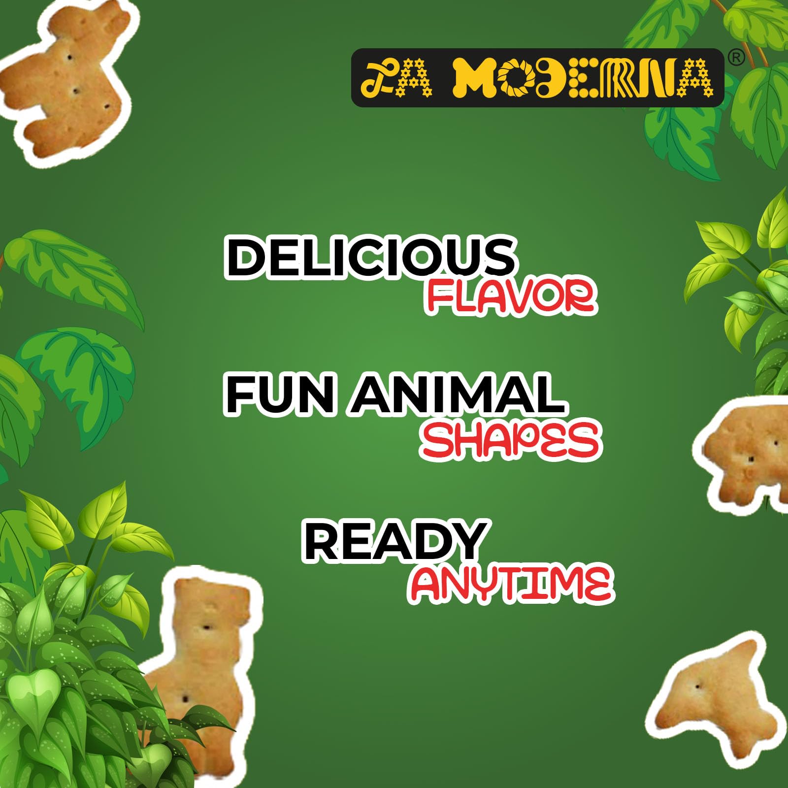 LA MODERNA Animal Crackers - Delicious Sweet Cookies, 14 oz (Pack of 20) - Perfect for Kids Snacks, School Lunches & Party Treats