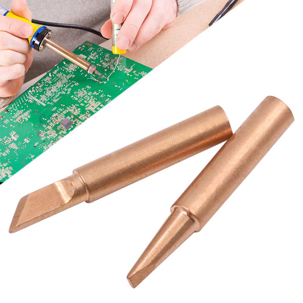 5pcs/Set 900M-T Pure Copper Soldering Iron Tips - Lead-Free Welding Heads for Electronics Repair, DIY Projects & PCB Soldering - High Heat Resistance & Durable Soldering Tools