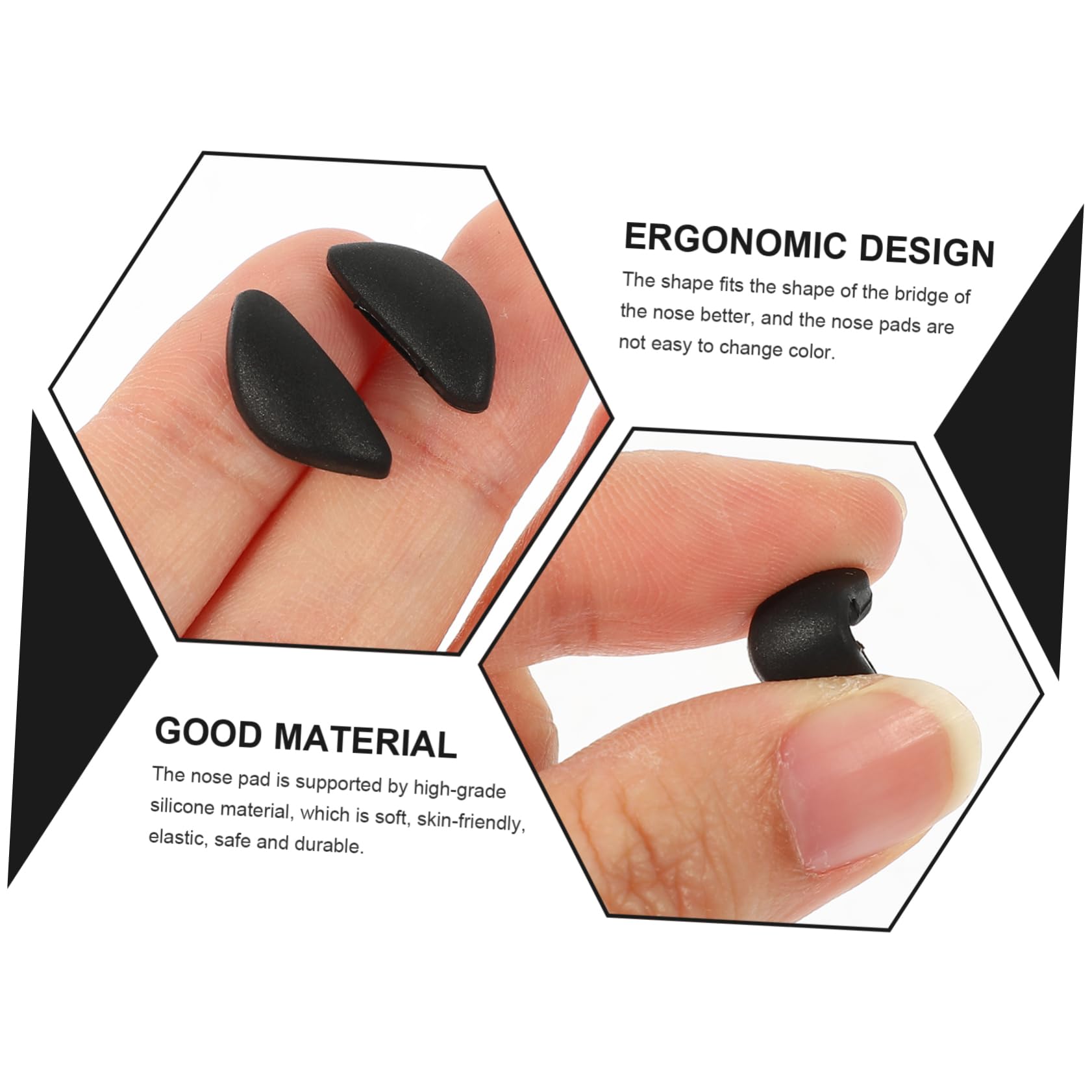 10 Pairs Silicone Nose Pads for Glasses - Soft Comfortable Eyewear Nose Cushions - Replacement Nose Pads for Eyeglass Frames Repair - Perfect for Reading, Computer Use and Daily Wear