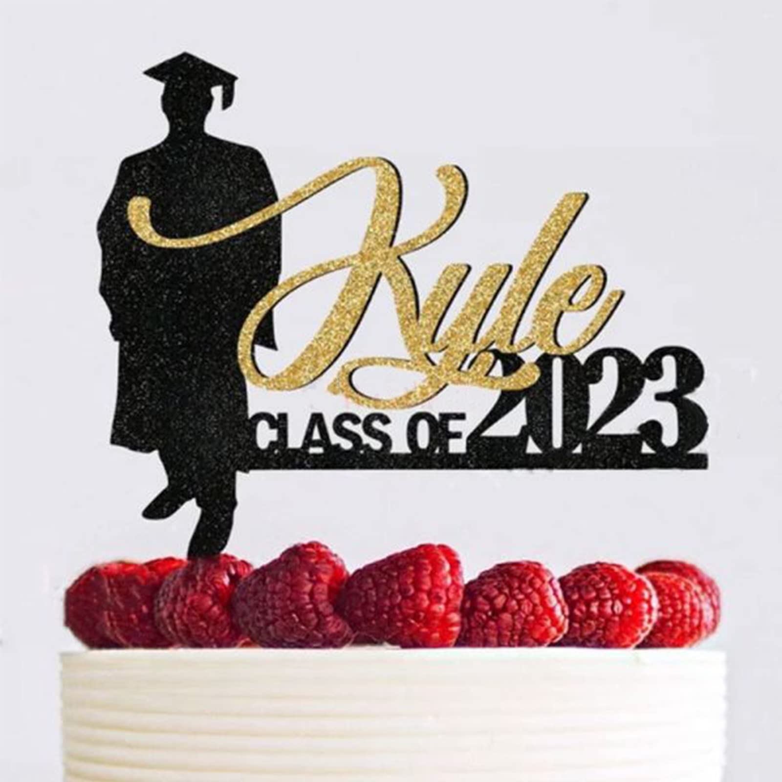 Custom Graduation Cake Topper 2025 - Personalized Class of 2025 Cake Decorations - Congratulations Cake Topper for High School & College Graduation Parties (Style 1) - Perfect for Graduation Cakes, Cupcakes & Dessert Tables