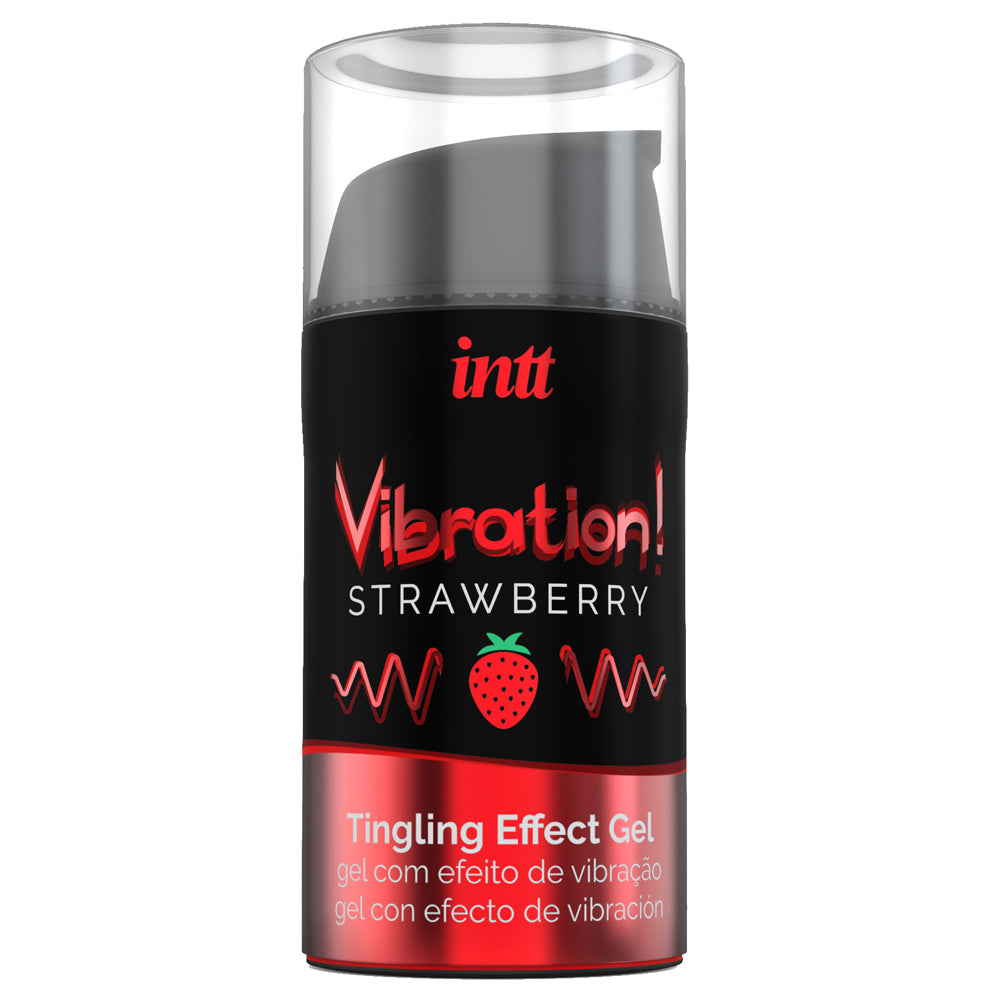 Intt Vibration Warming Gel with Tingling Effect - Strawberry Flavor for Sensual Massage & Couples Intimacy