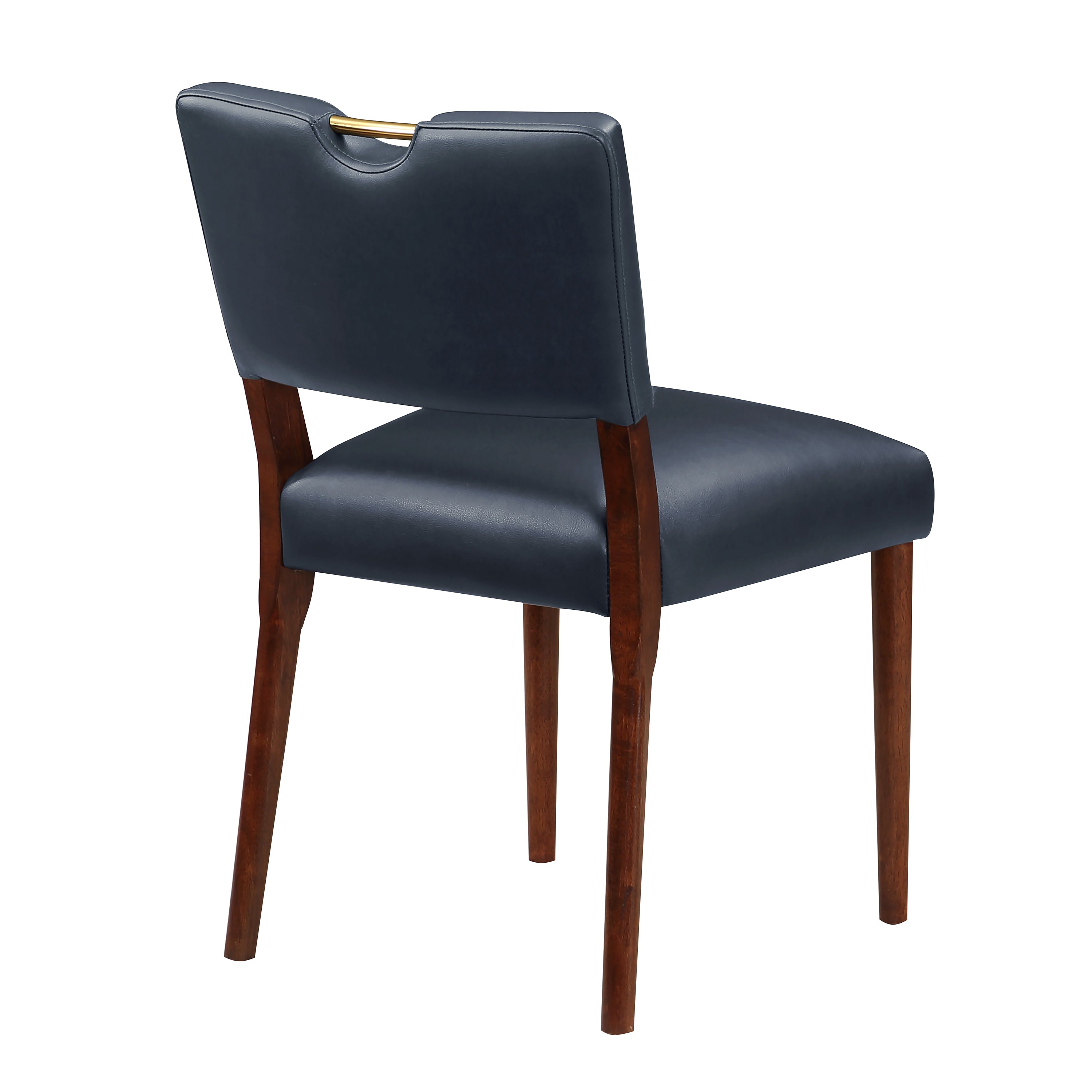 Bryson Midnight Blue Faux Leather Dining Chairs Set of 2 - Modern PU Leather Kitchen Chairs for Dining Room, Breakfast Nook & Home Office